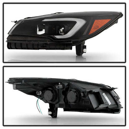 SPYDER xTune 13-16 Ford Escape LED Light Bar Halogen Proj Headlights - Blk Smoke (PRO-JH-FESCA13-LB-BSM) 9042911
