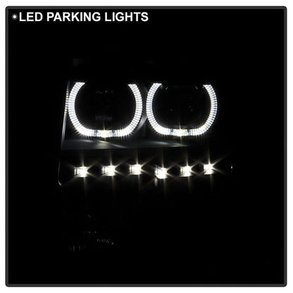 SPYDER Xtune Ford F150 09-14 Projector Headlights Halogen Model Only LED Halo Black PRO-JH-FF15009-CFB-BK 9032226
