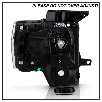 SPYDER Xtune Ford F150 09-14 Projector Headlights Halogen Model Only LED Halo Black PRO-JH-FF15009-CFB-BK 9032226
