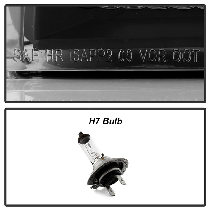 SPYDER xTune Ford F150 Projector Headlights - Light Bar DRL - Black PRO-JH-FF15009-LBDRL-BK 9037252