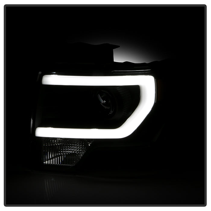 SPYDER xTune Ford F150 Projector Headlights - Light Bar DRL - Black PRO-JH-FF15009-LBDRL-BK 9037252