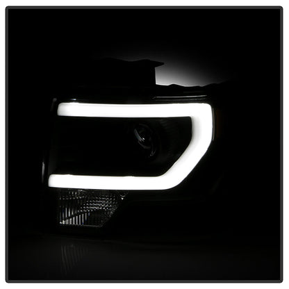SPYDER xTune Ford F150 Projector Headlights - Light Bar DRL - Black PRO-JH-FF15009-LBDRL-BK 9037252
