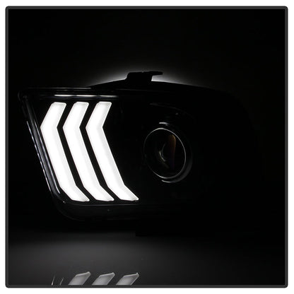 xTune Ford Mustang 05-09 Halogen w LED DRL Projector Headlights - Black PRO-JH-FM05-LED-BK 9949364