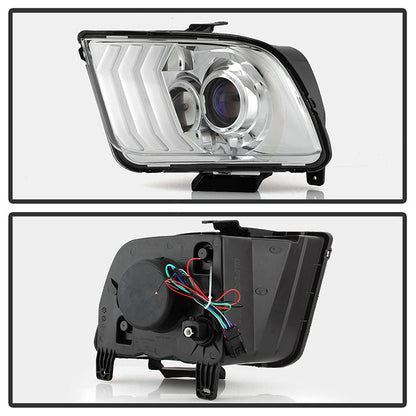 xTune Ford Mustang 05-09 Halogen w LED DRL Projector Headlights - Chrome PRO-JH-FM05-LED-C 9949371