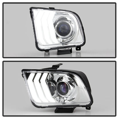 xTune Ford Mustang 05-09 Halogen w LED DRL Projector Headlights - Chrome PRO-JH-FM05-LED-C 9949371