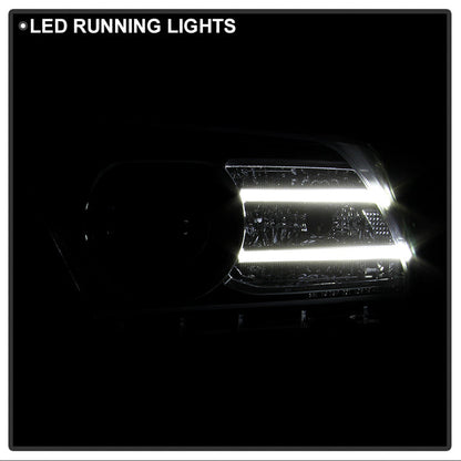 SPYDER xTune 10-14 Ford Mustang Halogen w/LED DRL Projector Headlights Black PRO-JH-FM10-LED-BK 9946271