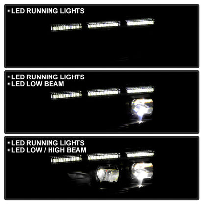 SPYDER xTune Ford Mustang 15-17 Full LED Headlights w/ Welcome Light - Black PRO-JH-FM15-FLED-BK 9055447