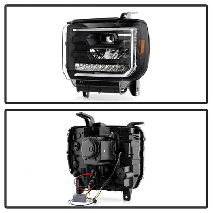 xTune GMC Sierra 1500 14-15 Sierra 2500 3500 15-17 Headlight Halogen Mdls- Black PRO-JH-GS14-FLED-BK 9050107