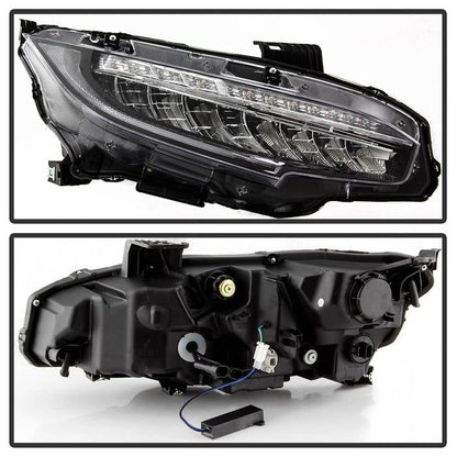SPYDER xTune 16-18 Honda Civic (Excl Touring) OEM LED Headlights (LED High/Low Beams) (PRO-JH-HC16-OELED-C) 9043178