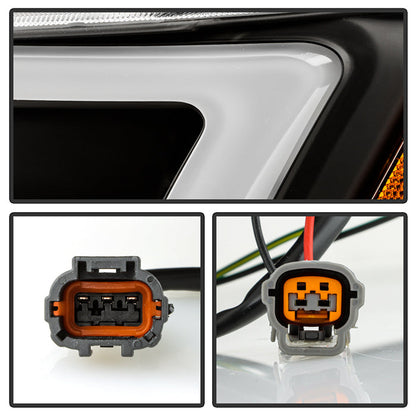 xTune 03-08 Infinity FX35/FX45 DRL Light Bar Projector Headlights - Black PRO-JH-IFX3503-LB-BK 9045325