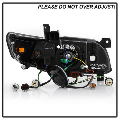 xTune 03-08 Infinity FX35/FX45 DRL Light Bar Projector Headlights - Black PRO-JH-IFX3503-LB-BK 9045325