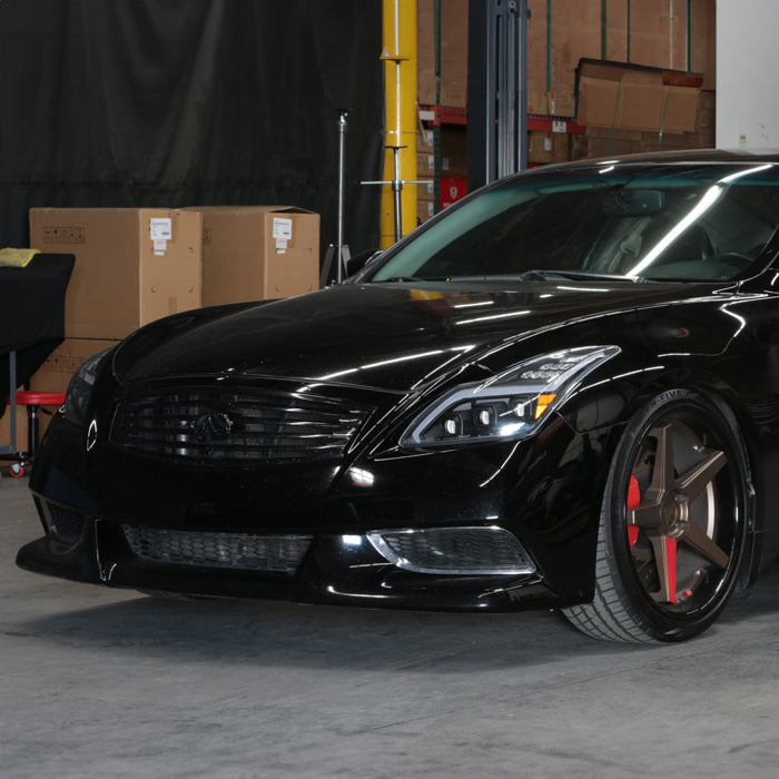 SPYDER 08-15 Infiniti G37 G37X Coupe Full LED Projector Headlights w/ Sequential Turn Signal - Black 9050473