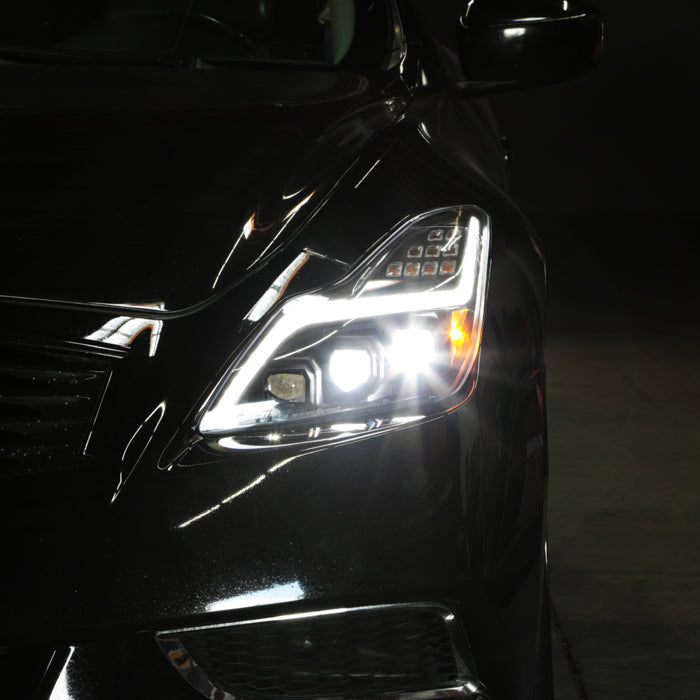 SPYDER 08-15 Infiniti G37 G37X Coupe Full LED Projector Headlights w/ Sequential Turn Signal - Black 9050473
