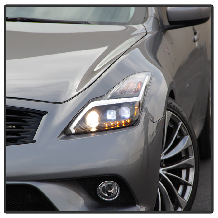 SPYDER xTune Infiniti G37 Coupe (non-AFS) 08-15 Projector Headlights - Black PRO-JH-IG3708-2D-LB-BK 9039331