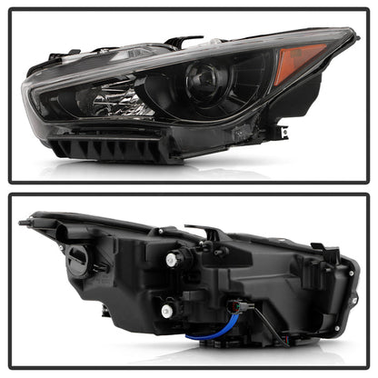 SPYDER xTune 14-17 Infiniti Q50 Sedan HID (w/o Adaptive) Projector Headlights Black PRO-JH-IQ5014-4D-AM-BK 9946301