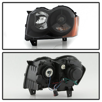 SPYDER xTune Jeep Grand Cherokee 08-10 OEM Style Projector Headlights - Black PRO-JH-JGC08-AM-BK 9036118