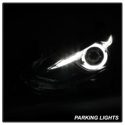SPYDER xTune 14-17 Mazda 3 Sedan Halogen Model Only LED Light Bar Proj Headlights - Blk - PRO-JH-M314-LB-BK 9047206
