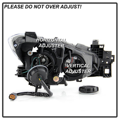 SPYDER xTune 14-17 Mazda 3 Sedan Halogen Model Only LED Light Bar Proj Headlights - Blk - PRO-JH-M314-LB-BK 9047206