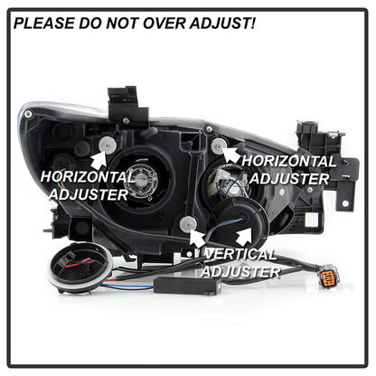 SPYDER xTune 14-17 Mazda 6 Sedan Halogen Model Only LED Light Bar Proj Headlights - Blk - PRO-JH-M614-LB-BK 9047213