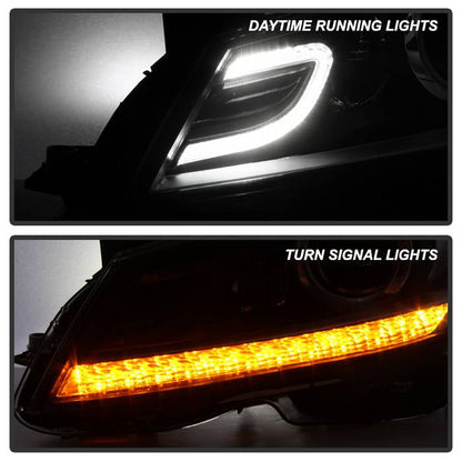 SPYDER Xtune Mercedes C-Class 12-14 Projector Headlights OE Style Model Only Black PRO-JH-MBW20412-NA-BK 9932656