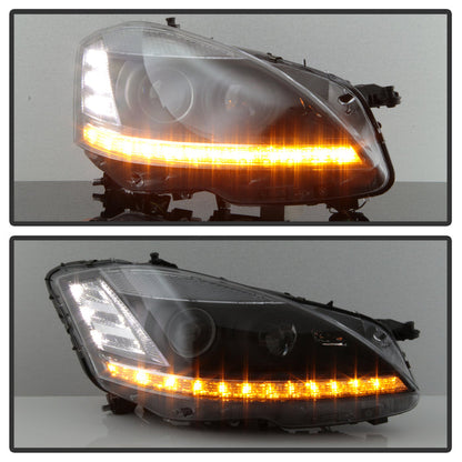 SPYDER xTune 07-09 Mercedes-Benz S-Class (W221) LED Projector Headlights - Black PRO-JH-MBW22107-HID-BK 9937071