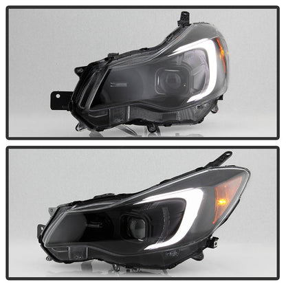 SPYDER xTune 12-16 Subaru Impreza DRL LED Light Bar Proj. Headlights - Black Smoked (PRO-JH-SI13-LB-BSM) 9048685