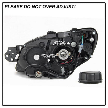 SPYDER xTune 06-07 Subaru WRX Projector Headlights - Halogen - Light Bar DRL - Black (PRO-JH-SWRX06-LB-BK) 9041792