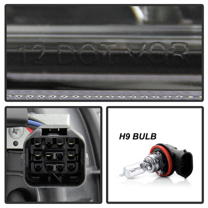SPYDER xTune 15-18 Subaru Impreza WRX Halogen Proj Headlights - Light Bar DRL - Black PRO-JH-SWRX15-LB-BK 9047602