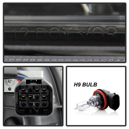 SPYDER xTune 15-18 Subaru Impreza WRX Proj Halo Headlight - Light Bar DRL - Blk Smoke PRO-JH-SWRX15-LB-BSM 9047619