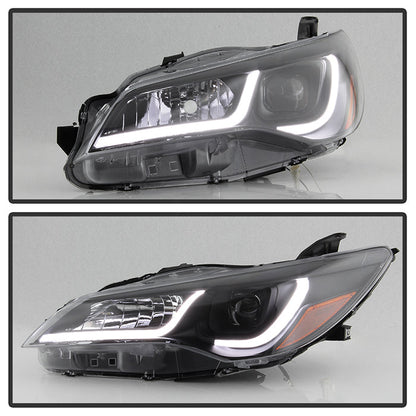 SPYDER xTune 15-17 Toyota Camry Halo Model Only LED Light Bar Proj Headlights - Blk - PRO-JH-TCAM15-LB-BK 9047237
