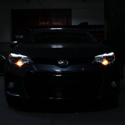 SPYDER xTune 14-16 Toyota Corolla w/LED DRL (OE Style) Headlights - Black w/ Chrome (PRO-JH-TCOL14-LED-BK) 9950605