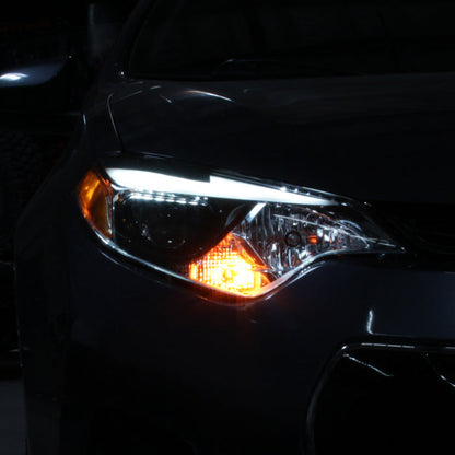 SPYDER xTune 14-16 Toyota Corolla w/LED DRL (OE Style) Headlights - Black w/ Chrome (PRO-JH-TCOL14-LED-BK) 9950605