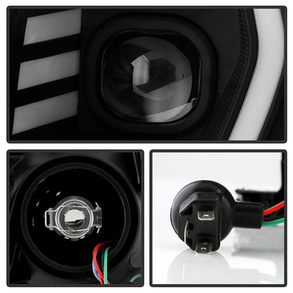 xTune Toyota Tacoma 05-11 LED Light Bar Projector Headlights - Black PRO-JH-TT05-LB-BK 9050145