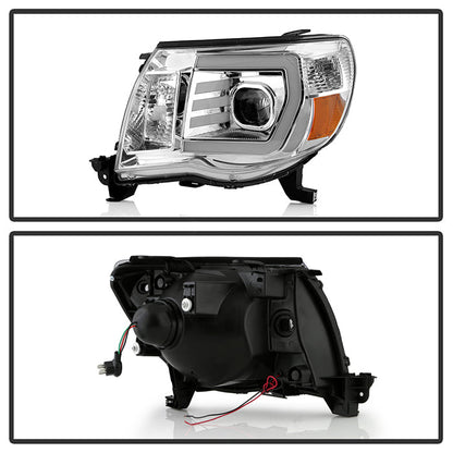 xTune Toyota Tacoma 05-11 LED Light Bar Projector Headlights - Chrome PRO-JH-TT05-LB-C 9050152