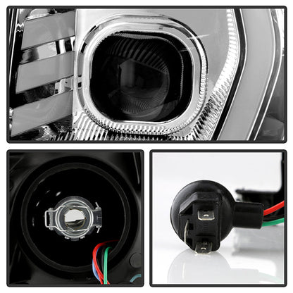 xTune Toyota Tacoma 05-11 LED Light Bar Projector Headlights - Chrome PRO-JH-TT05-LB-C 9050152