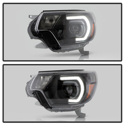 SPYDER xTune Toyota Tacoma 12-15 Headlights - Light Bar DRL - Black PRO-JH-TTA12-LBDRL-BK 9037542