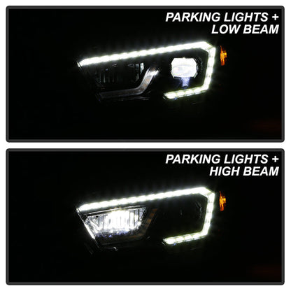 xTune Toyota Tacoma 16-19 SR SR5 Model LED DRL Projector Headlights- Black PRO-JH-TTA16-FLED-SR-BK 9050060