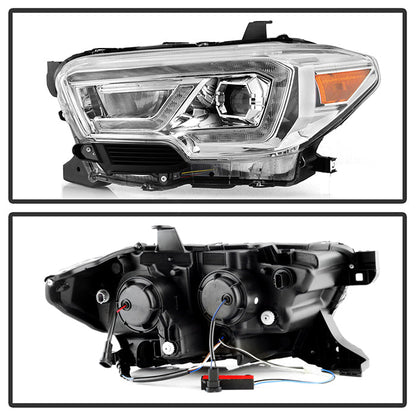 xTune Toyota Tacoma 16-19 SR & SR5 Model LED DRL Projector Headlights- Chrome PRO-JH-TTA16-FLED-SR-C 9050077