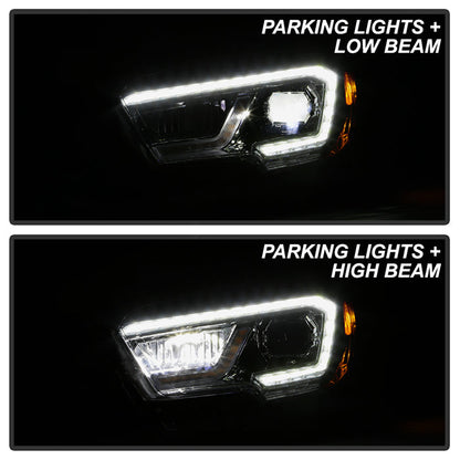 xTune Toyota Tacoma 16-19 TRD Model LED DRL Projector Headlights- Chrome PRO-JH-TTA16-FLED-TRD-C 9050091