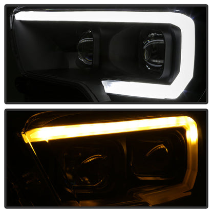 SPYDER xTune Toyota Tacoma 16-18 DRL Light Bar Projector Headlights - Black PRO-JH-TTA16-LBDRL-BK 9039256