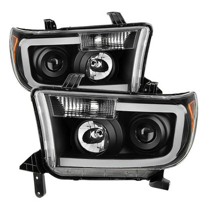 SPYDER Xtune Toyota Tundra 07-13 LED Light Bar Projector Headlights Black PRO-JH-TTU07-LED-BK 9027888