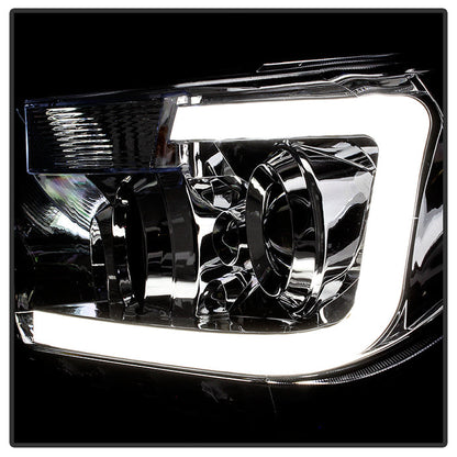 SPYDER Xtune Toyota Tundra 07-13 LED Light Bar Projector Headlights Chrome PRO-JH-TTU07-LED-C 9027895