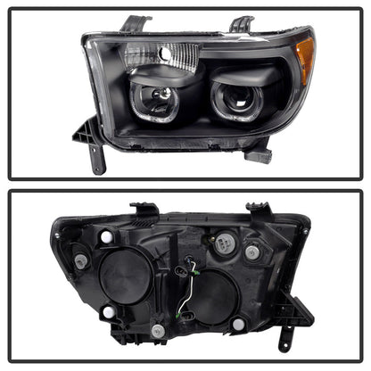 SPYDER Xtune Toyota Tundra 07-13 Projector Headlights Eliminates AFS LED Halo Black PRO-JH-TTUN07-CFB-BK 9032301