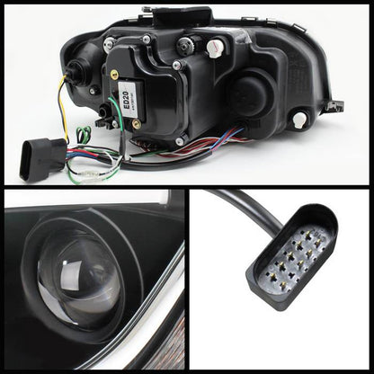 Spyder Audi A3 06-08 Projector Headlights Halogen Model- Light Tube DRL Blk PRO-YD-AA306-LTDRL-BK 5071934