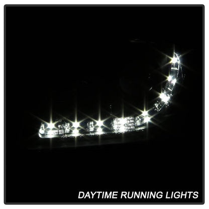 Spyder Audi A4 06-08 Projector Headlights Halogen Model Only - DRL Black PRO-YD-AA405-DRL-BK 5008572