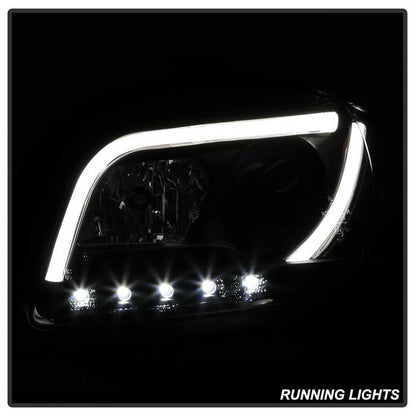 Spyder Audi A4 06-08 Projector Headlights Halogen Only - Light Tube DRL Blk PRO-YD-AA405-LTDRL-G2-BK 5071842