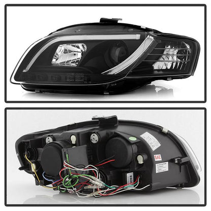 Spyder Audi A4 06-08 Projector Headlights Halogen Only - Light Tube DRL Blk PRO-YD-AA405-LTDRL-G2-BK 5071842