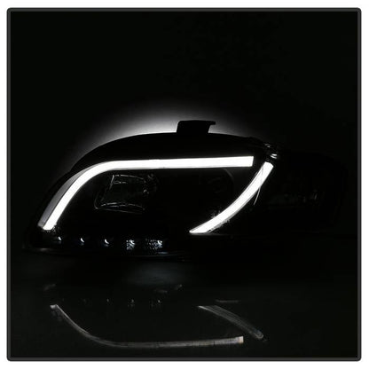 Spyder Audi A4 06-08 Projector Headlights Halogen Only - Light Tube DRL Blk PRO-YD-AA405-LTDRL-G2-BK 5071842