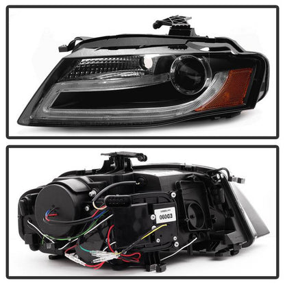 Spyder Audi A4 09-12 Projector Headlights Halogen Model Only - DRL LED Black PRO-YD-AA408-DRL-BK 5081544