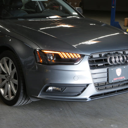 SPYDER 13-16 Audi A4 4DR LED Tail Lights LED Clear Reverse Lights - Black ALT-YD-AA413-SEQ-BK 5087171